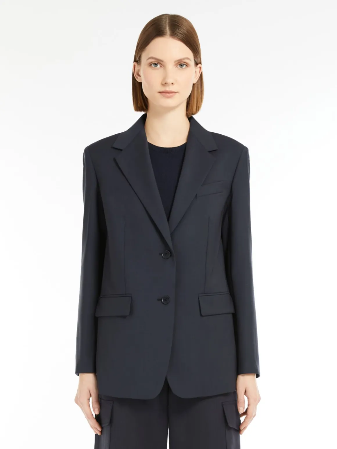 Cheap Blazer monopetto in tela di mista lana Giacche Eblazer