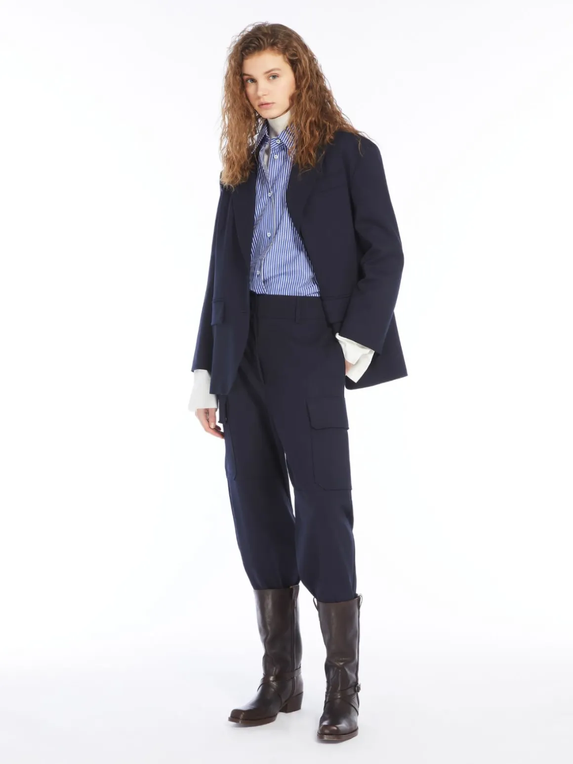 Online Blazer over in gabardina mista lana Giacche Eblazer