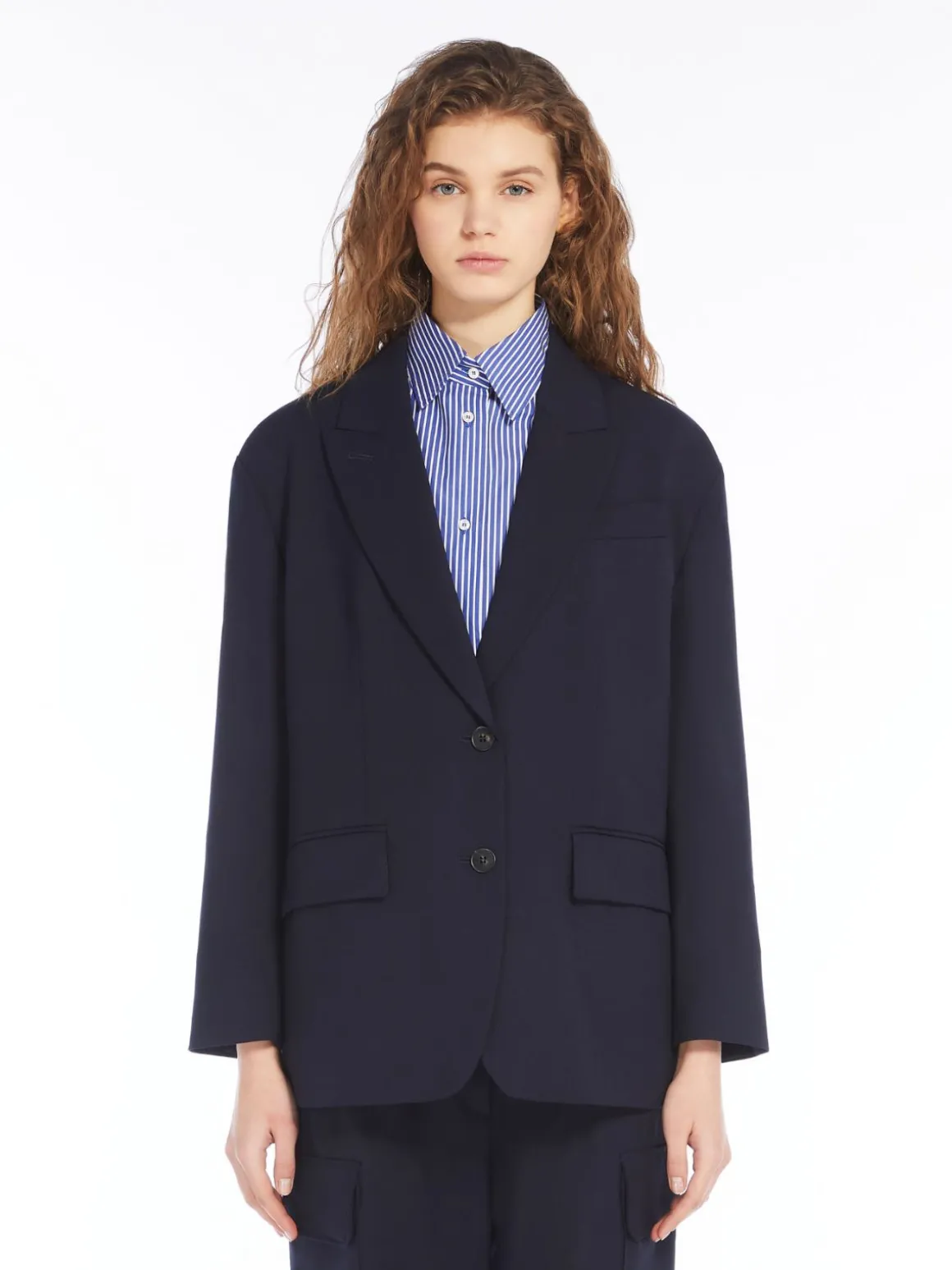 Online Blazer over in gabardina mista lana Giacche Eblazer