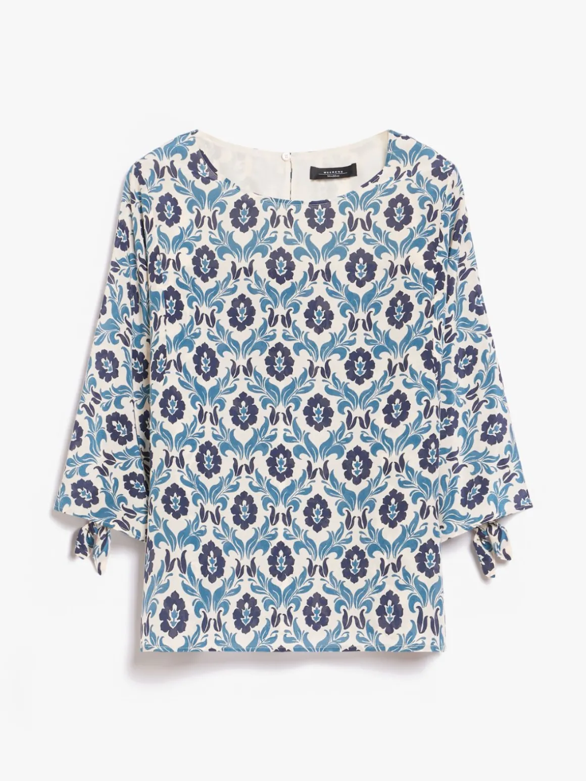 blusa_in_crpe_de_chine_stampato_5.webp Best Sale Blusa in crêpe de Chine stampato Completie Tailleur | Camicie E Bluse