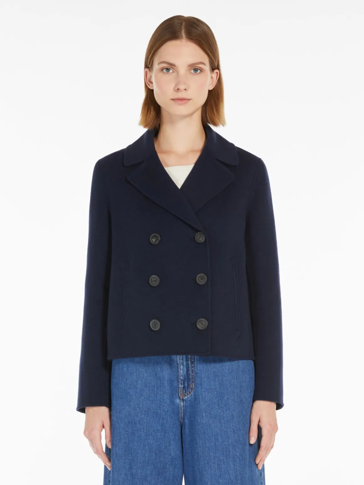 New Caban doppiopetto in double di lana Giacche Eblazer