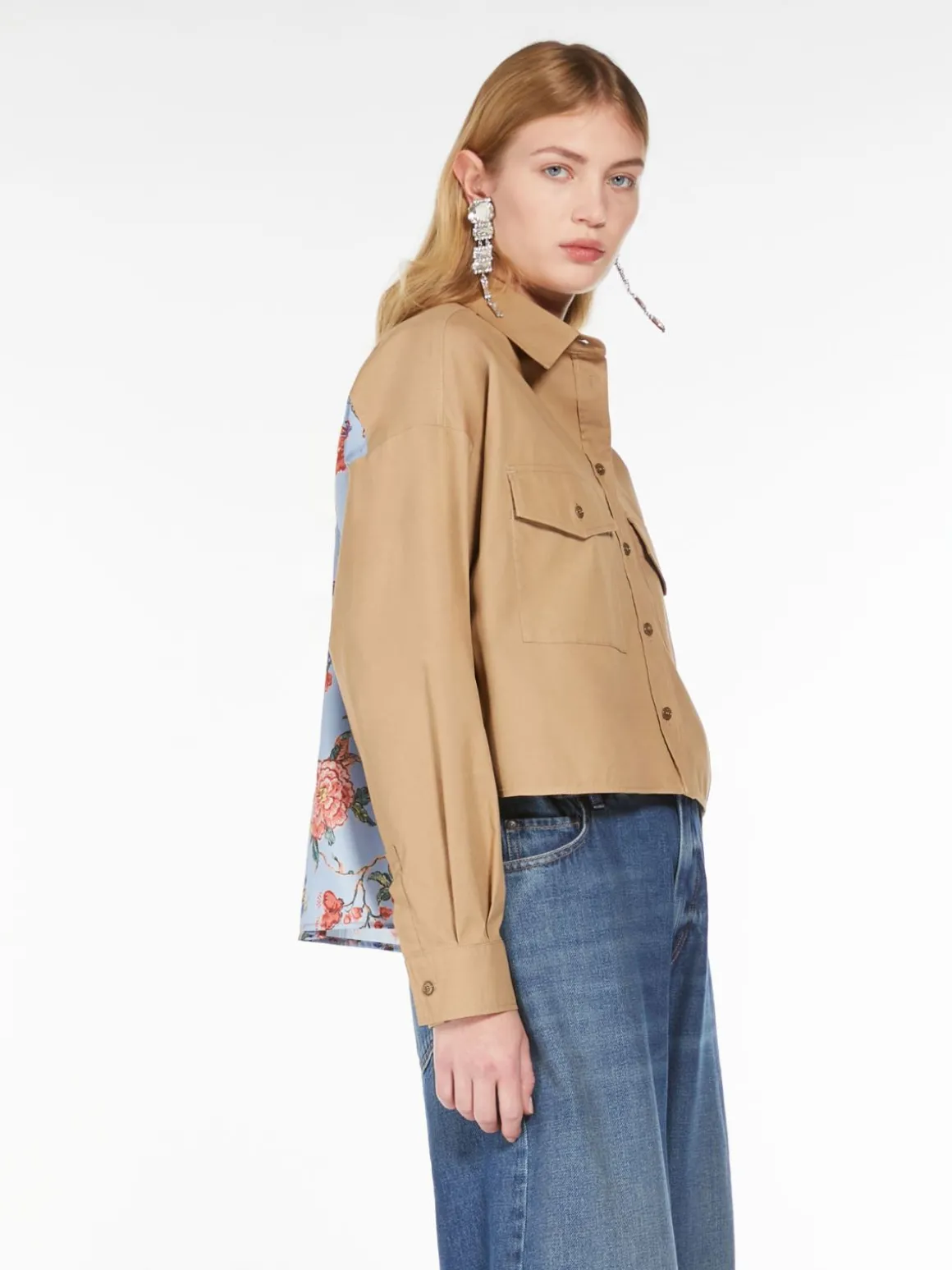 camicia_in_cotone_e_twill_stampato_3.webp Outlet Camicia in cotone e twill stampato Camicie E Bluse