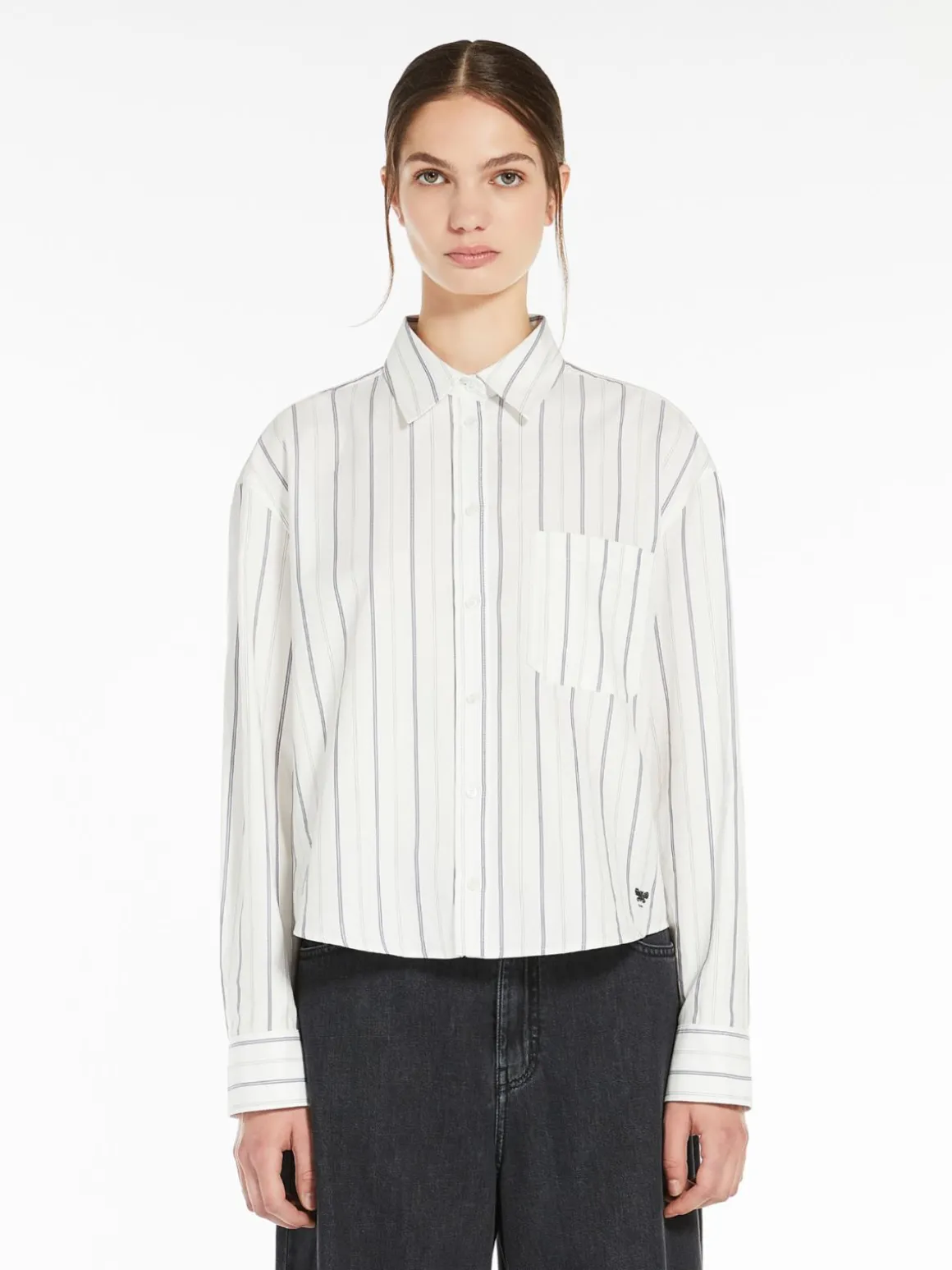 Fashion Camicia in Oxford di cotone a righe Camicie E Bluse