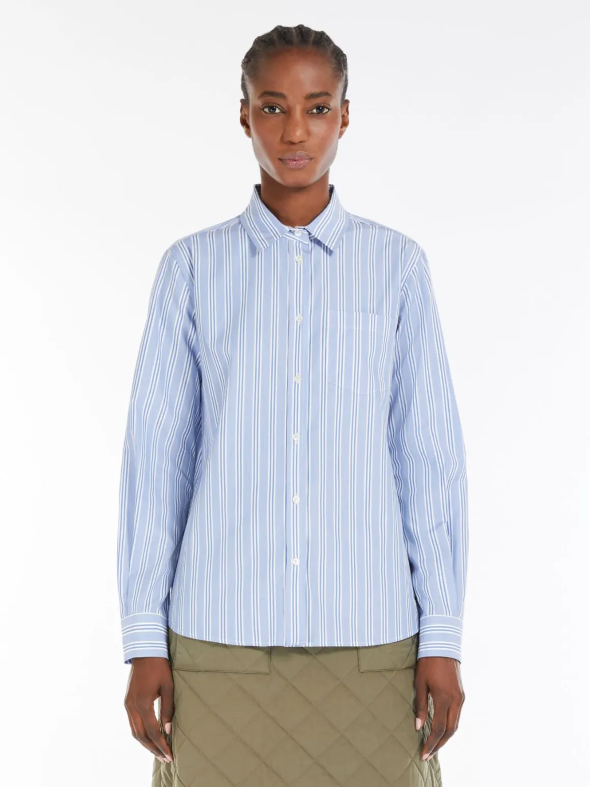 Hot Camicia in popeline di cotone rigato Camicie E Bluse