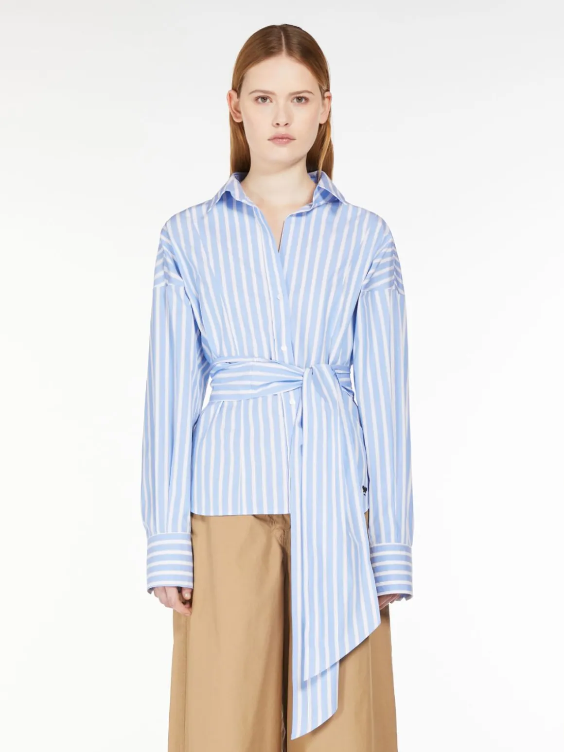 Online Camicia incrociata in popeline di cotone Camicie E Bluse