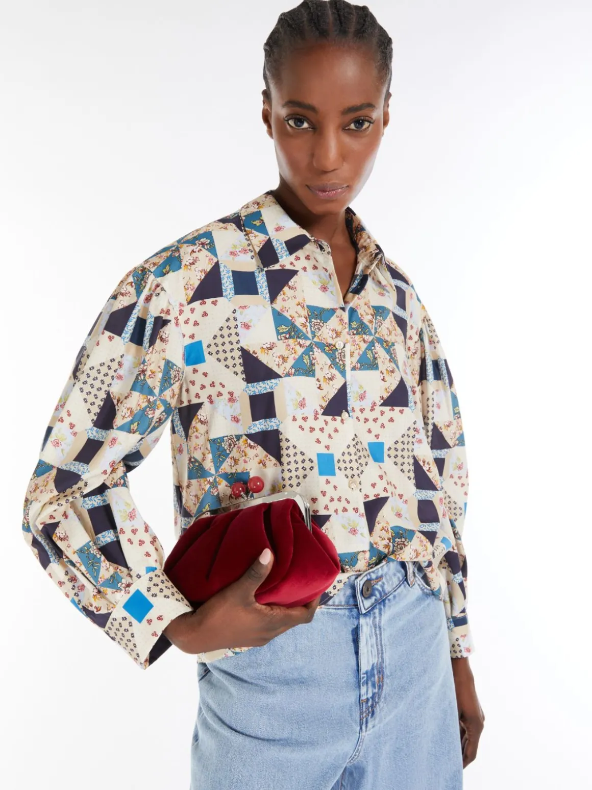 camicia_patchwork_in_raso_di_cotone_3.webp Shop Camicia patchwork in raso di cotone Camicie E Bluse