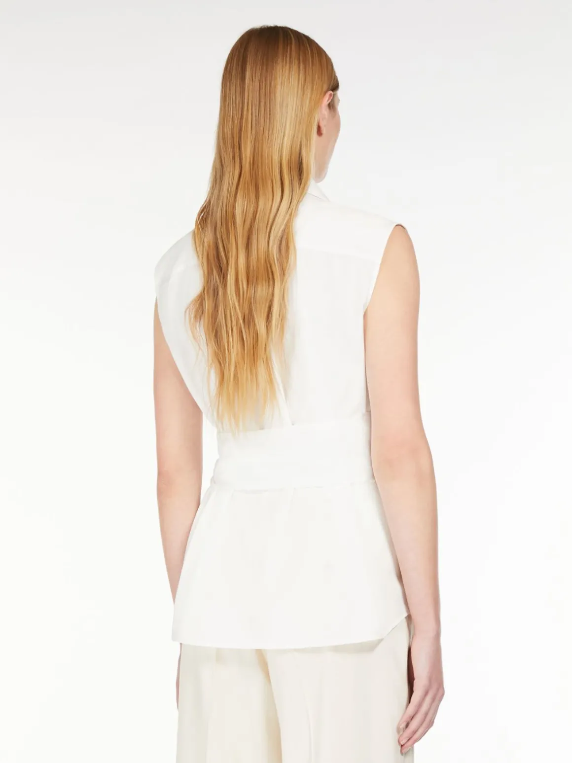 camicia_smanicata_in_popeline_2-2.webp Cheap Camicia smanicata in popeline Completie Tailleur | Camicie E Bluse
