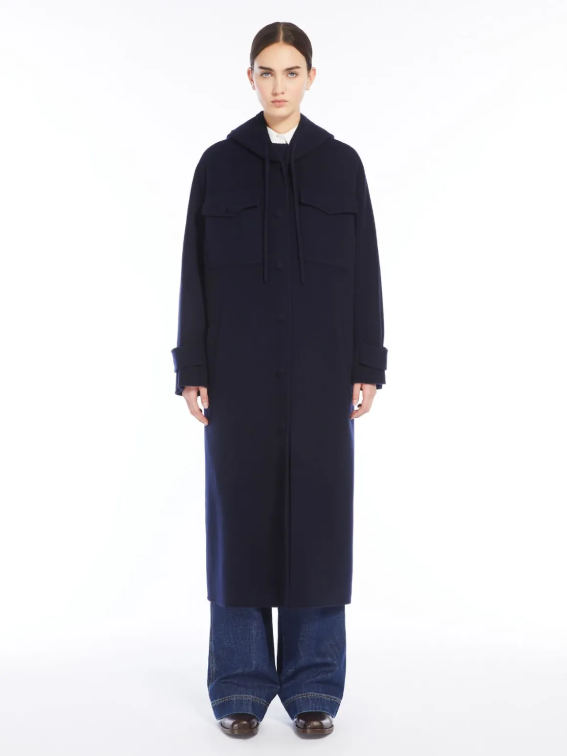 Cheap Cappotto lungo in drap di lana Cappottietrench