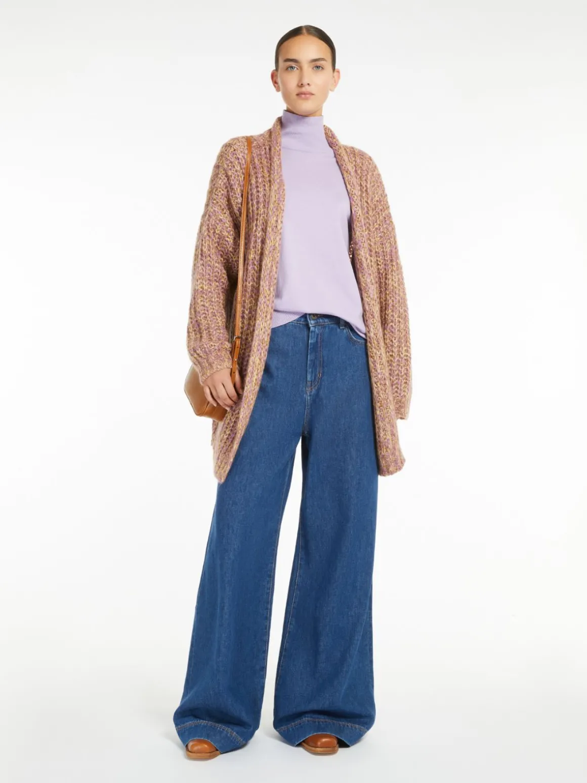 Store Cardigan a coste in mohair chiné Maglie