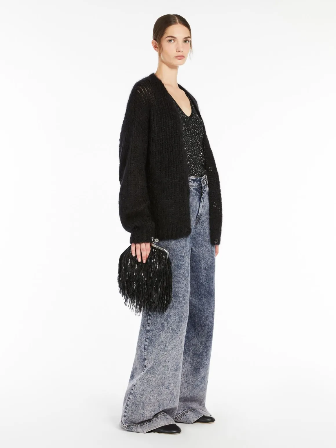 Clearance Cardigan in filato di mohair Maglie