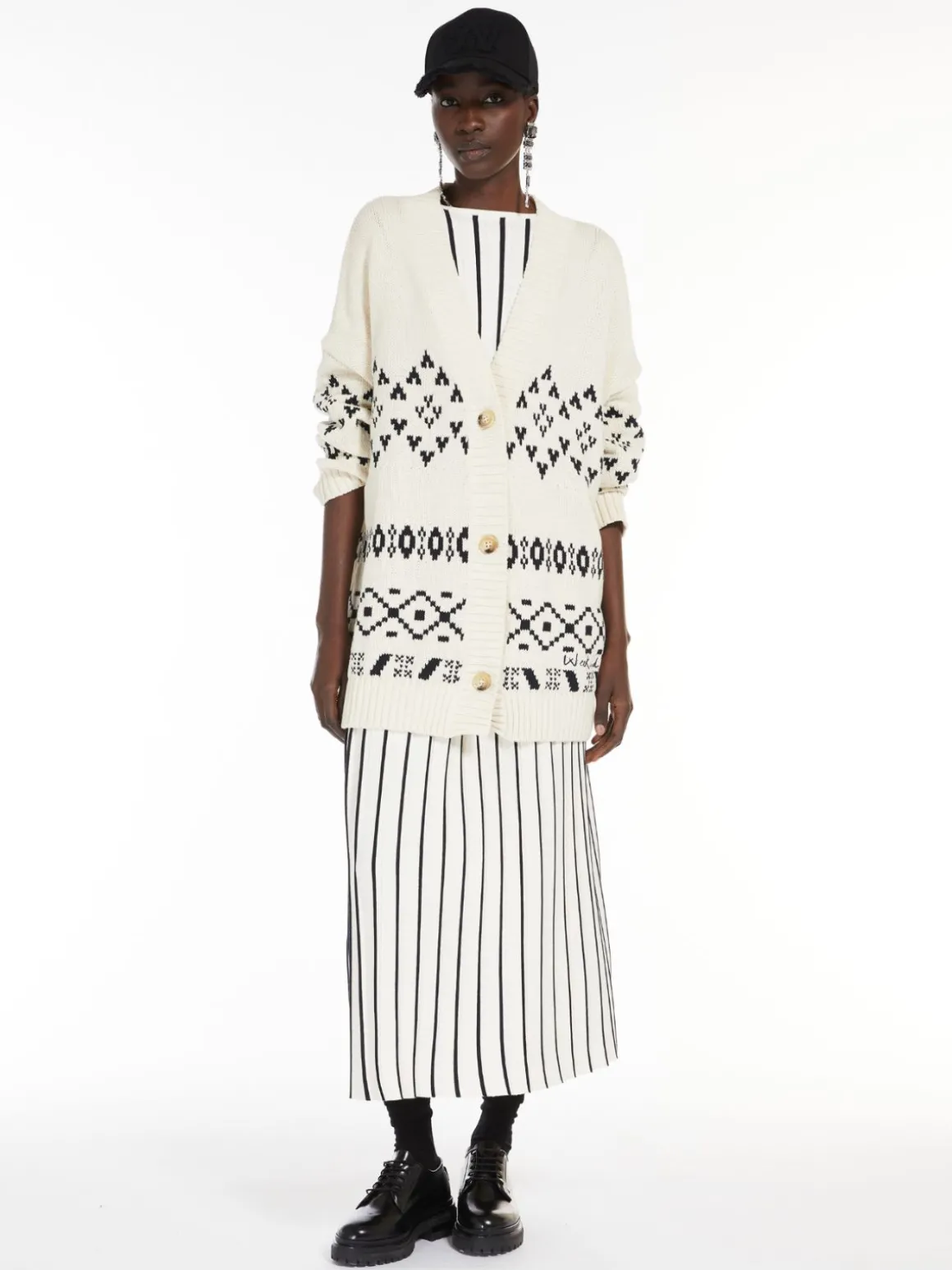 Cheap Cardigan oversize in cotone jacquard Maglie