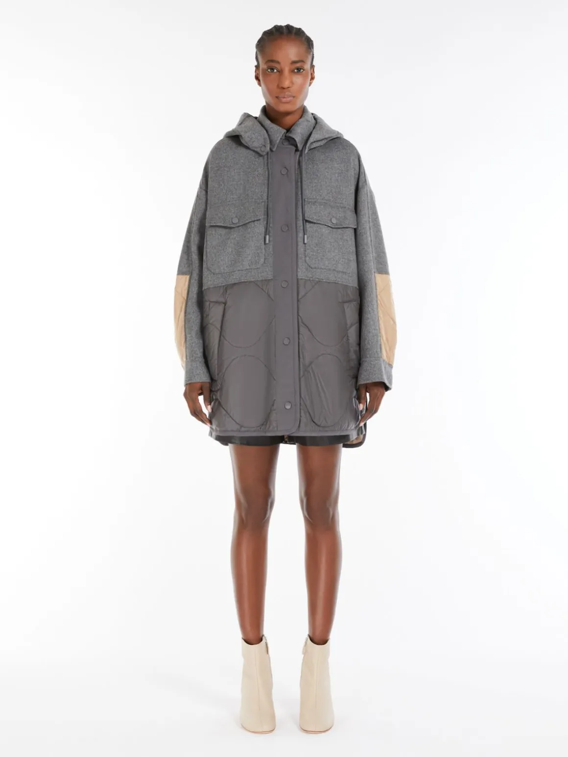 Store Giacca in double di lana e nylon Imbottiti E Parka