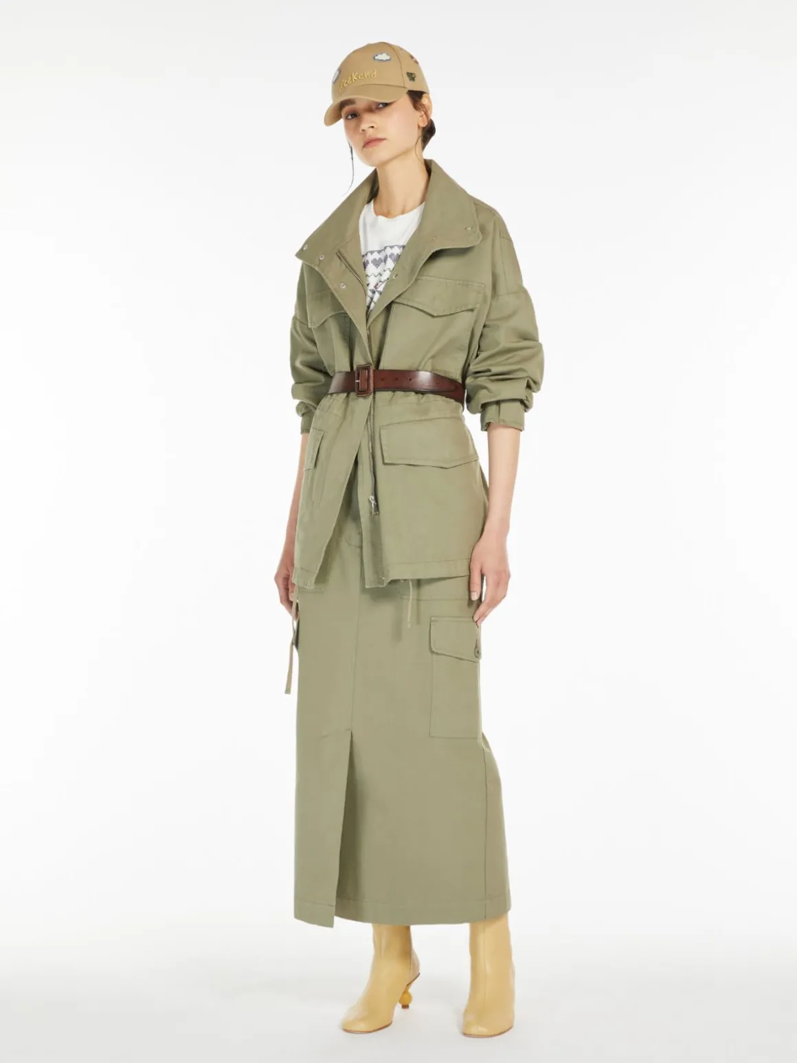 Fashion Gonna lunga in canvas di cotone Gonne