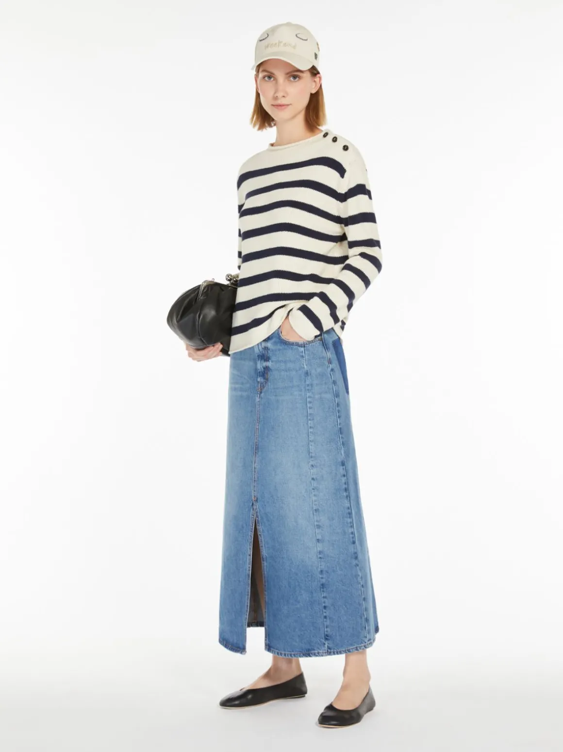 Cheap Gonna lunga in denim di cotone Gonne