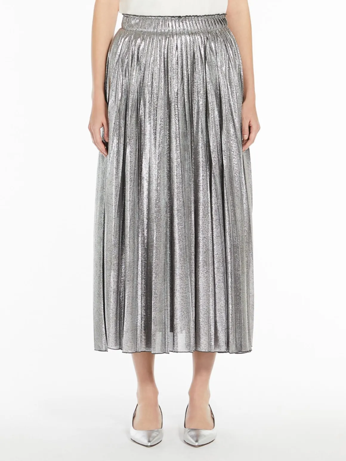 Fashion Gonna lunga in georgette laminata Gonne