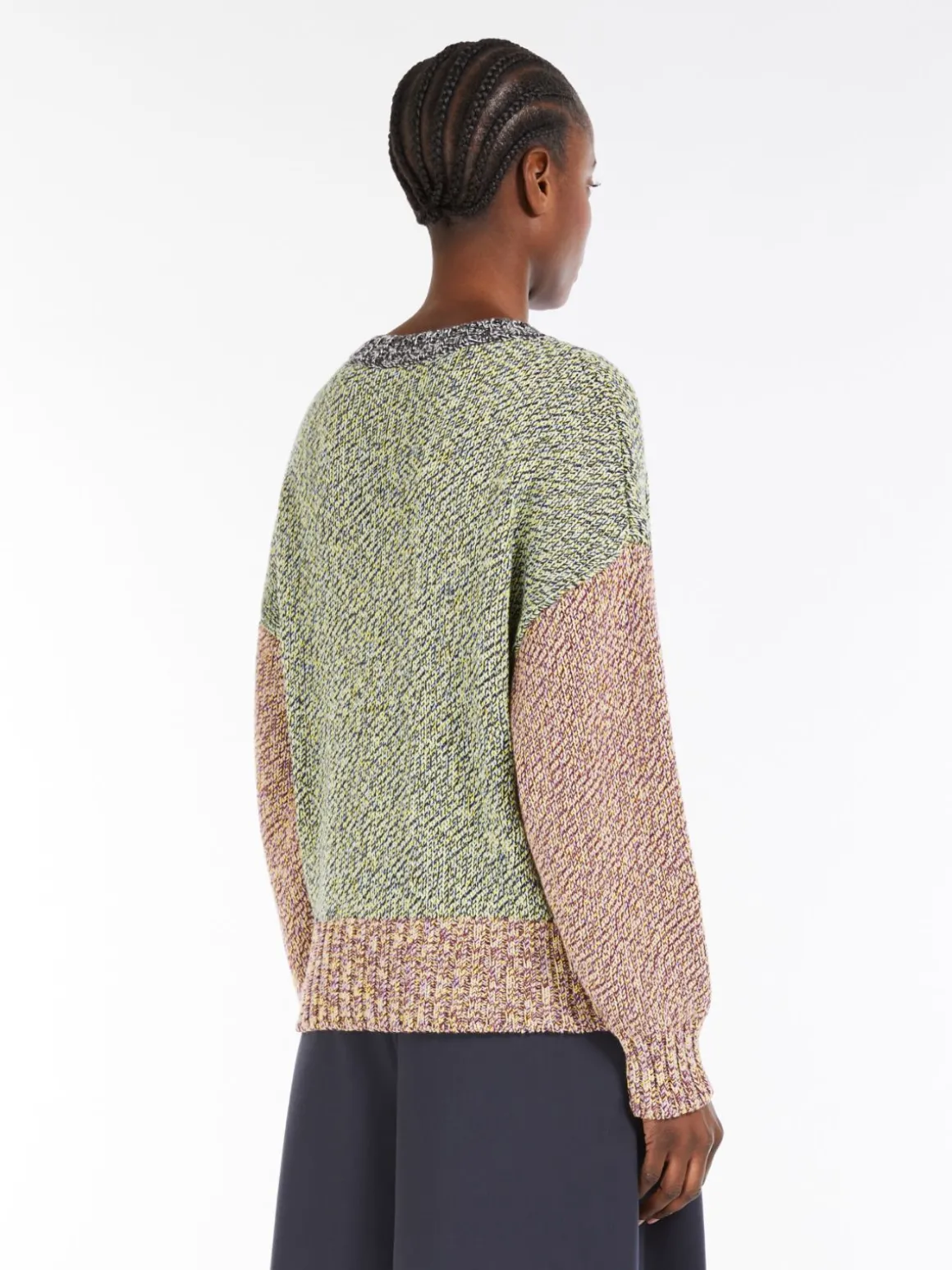 New Maglia color block di cotone e lana Maglie