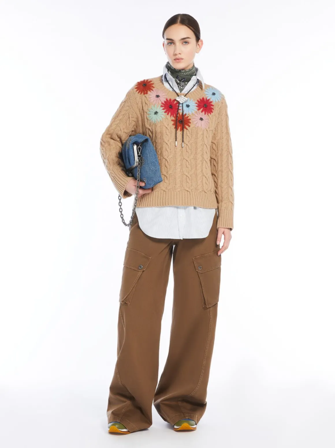 Fashion Maglia in lana con ricami Maglie