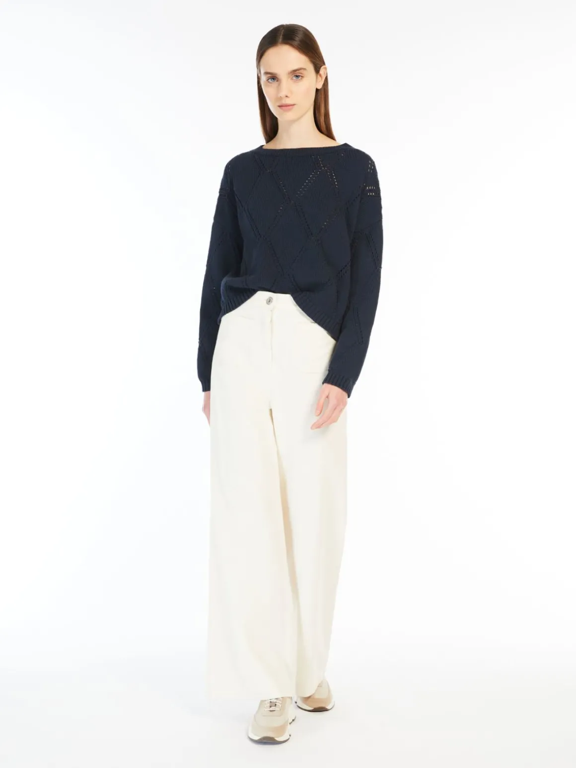 Clearance Maglia oversize in cotone a losanghe Maglie