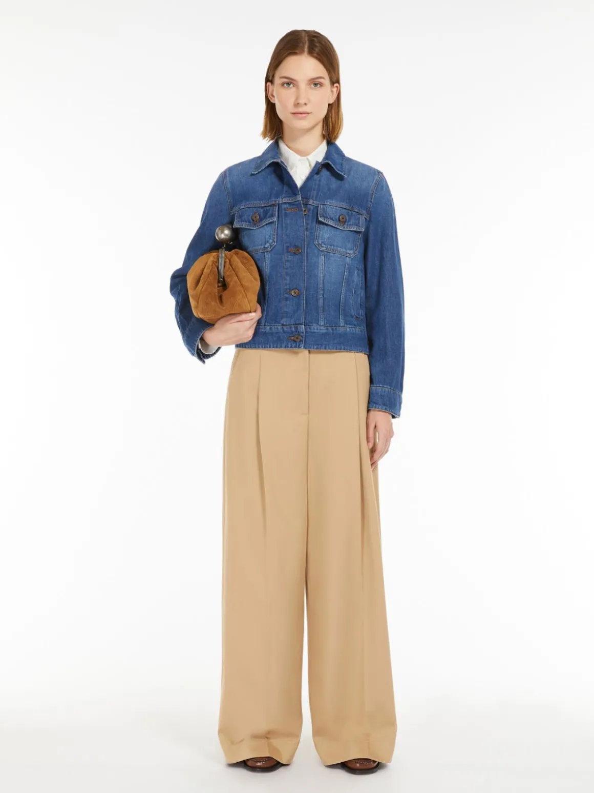 Best Sale Pantalone ampio in gabardina di cotone Pantaloniejeans