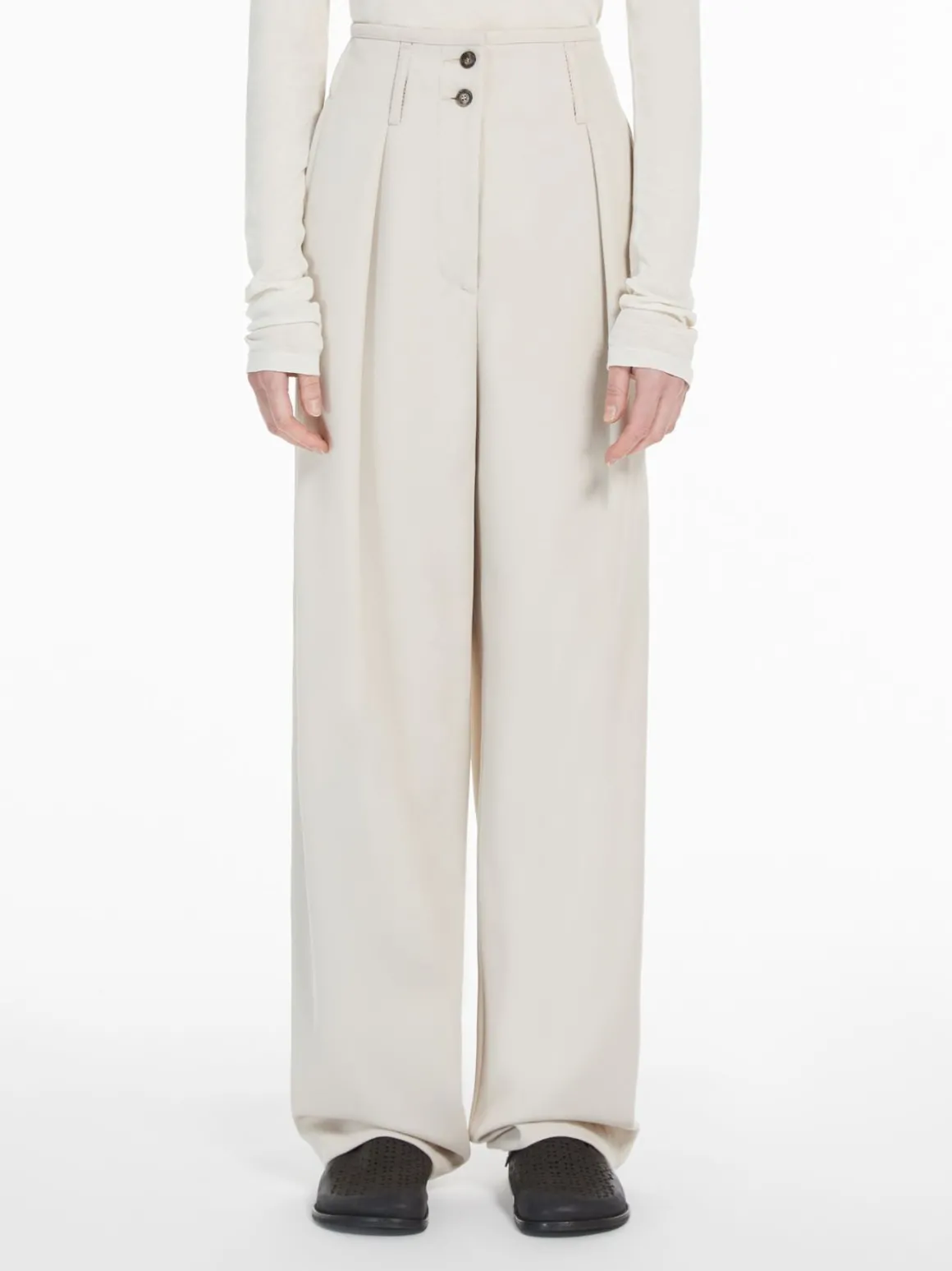 Cheap Pantalone ampio in mista lana Completie Tailleur | Pantaloniejeans