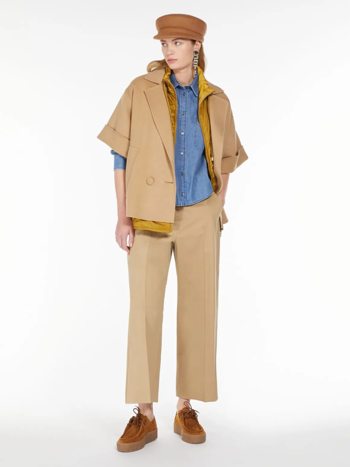 Discount Pantalone crop in raso di cotone Pantaloniejeans
