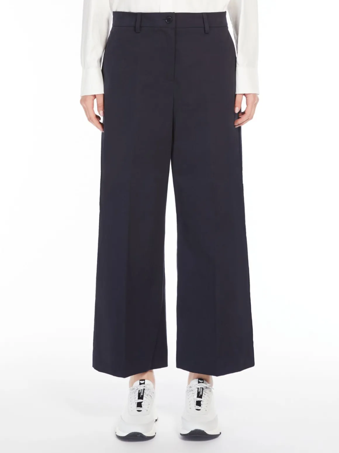 Shop Pantalone crop in raso di cotone Pantaloniejeans