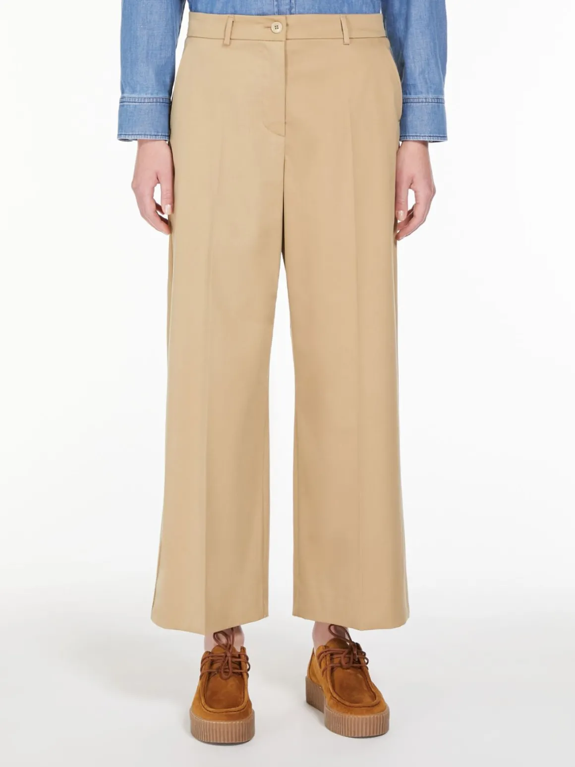 Discount Pantalone crop in raso di cotone Pantaloniejeans