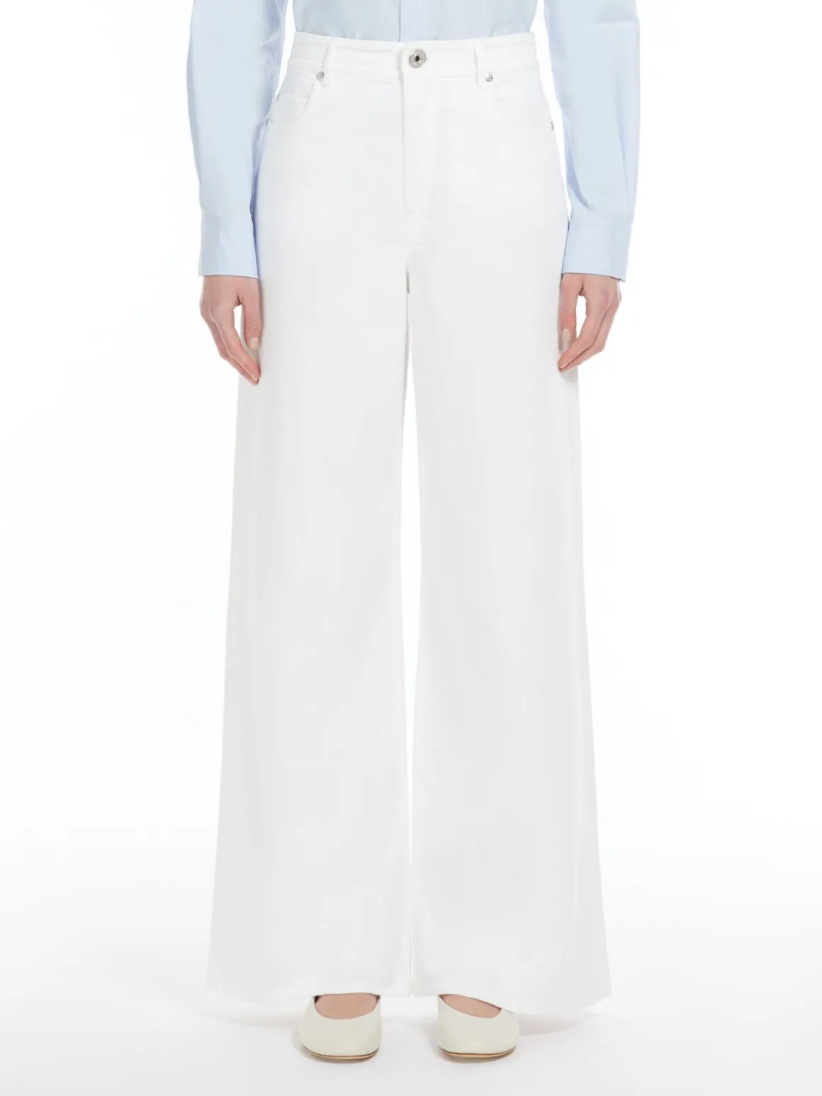 Clearance Pantalone wide leg in drill di cotone Pantaloniejeans