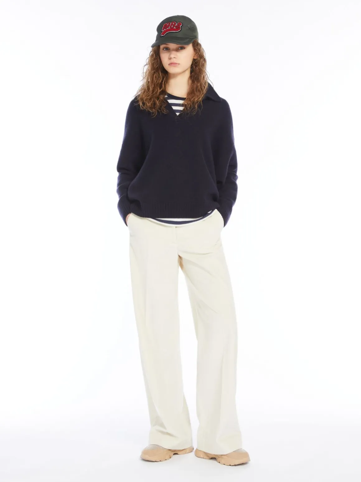 Clearance Pantalone wide leg in velluto Pantaloniejeans