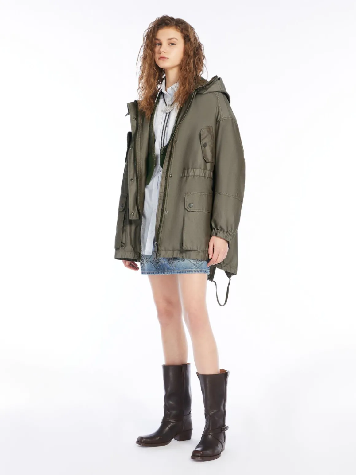 Hot Parka in gabardina e tessuto tecnico Giacche Eblazer