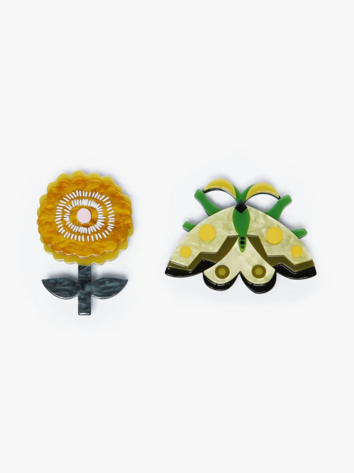 Sale Set di 2 spille in resina Bijoux