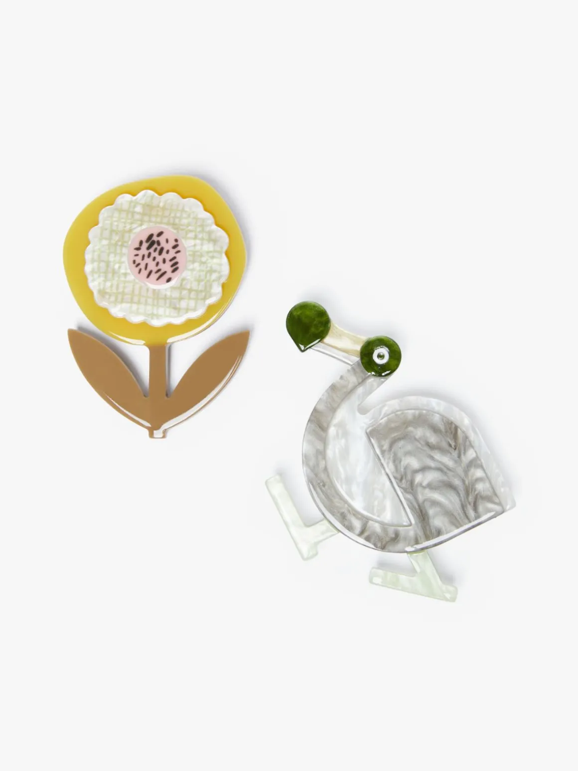 Cheap Set di 2 spille in resina Bijoux