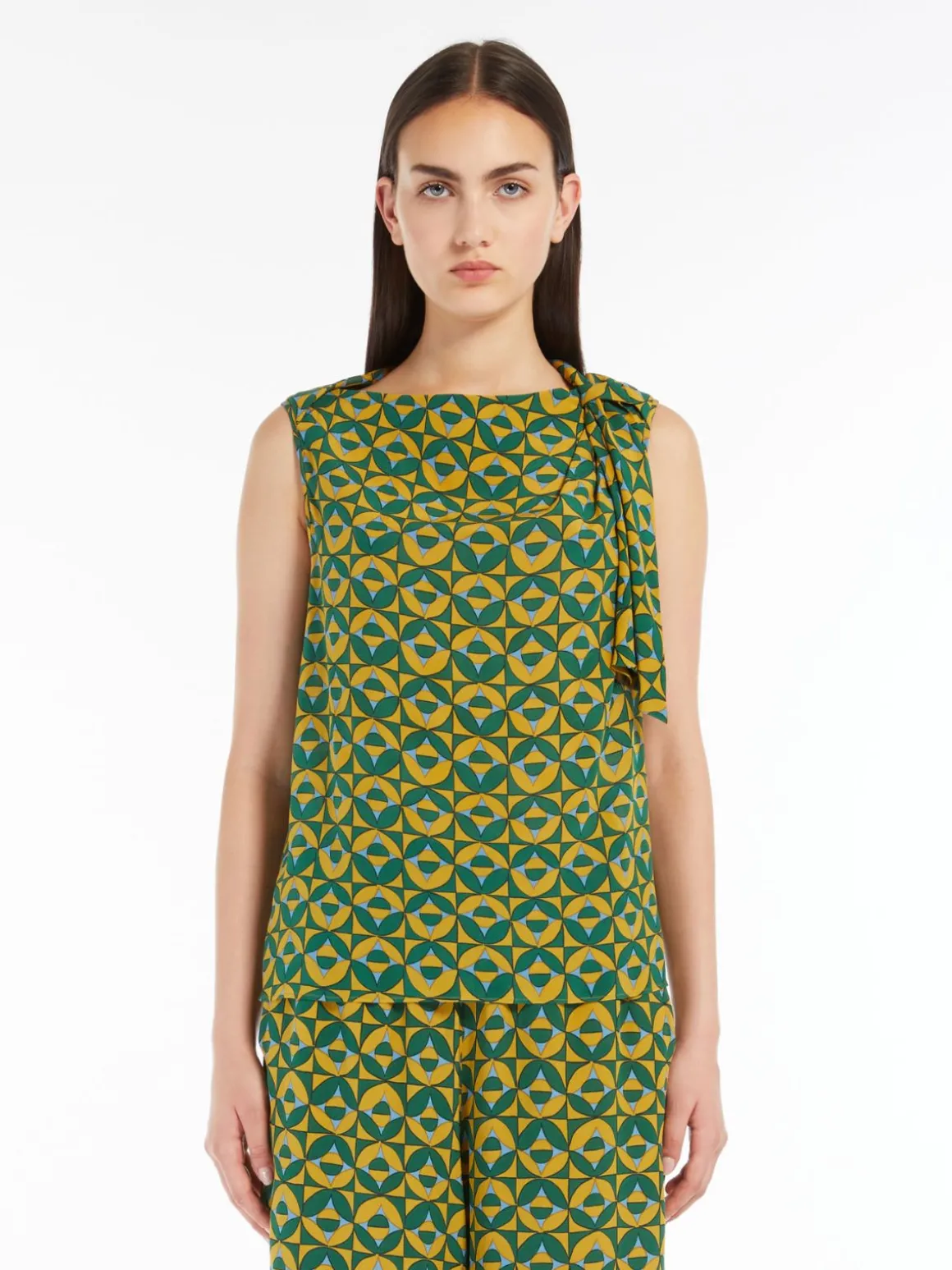Online Top in crêpe de Chine di seta T-shirt E Top