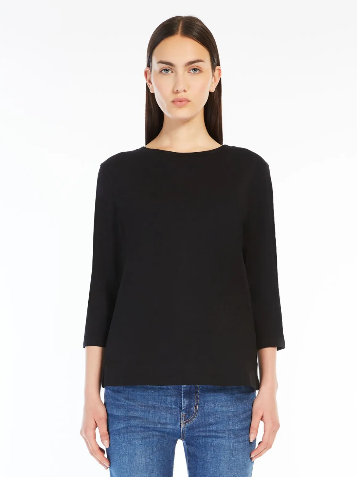 Clearance T-shirt a barchetta in jersey T-shirt E Top