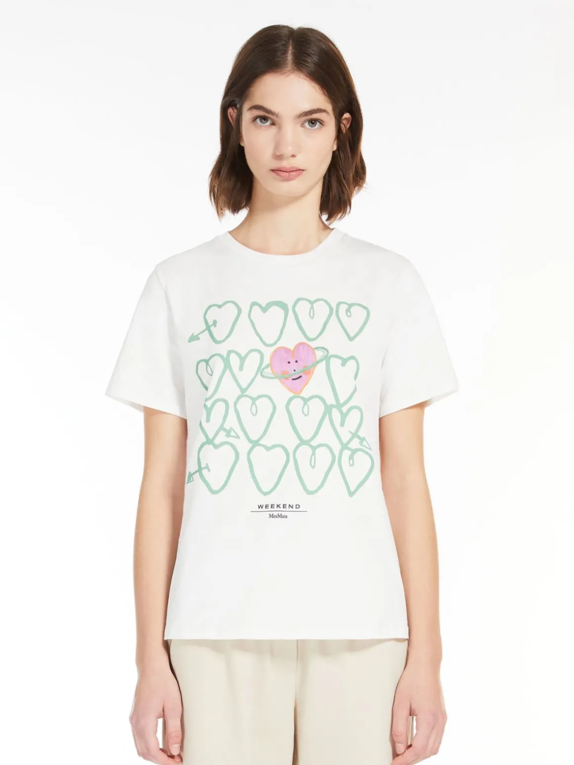 Cheap T-shirt in cotone con stampa T-shirt E Top