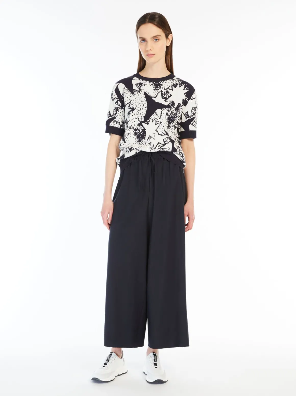 Sale T-shirt in filato di viscosa jacquard Maglie