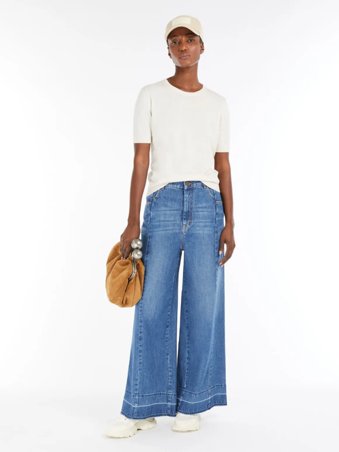 Sale T-shirt in maglia di seta e cotone Maglie