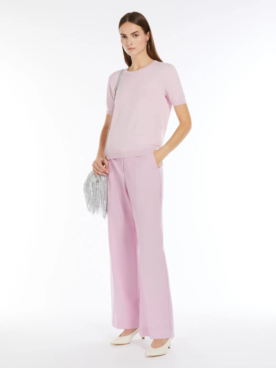 Discount T-shirt in maglia di seta e cotone Maglie