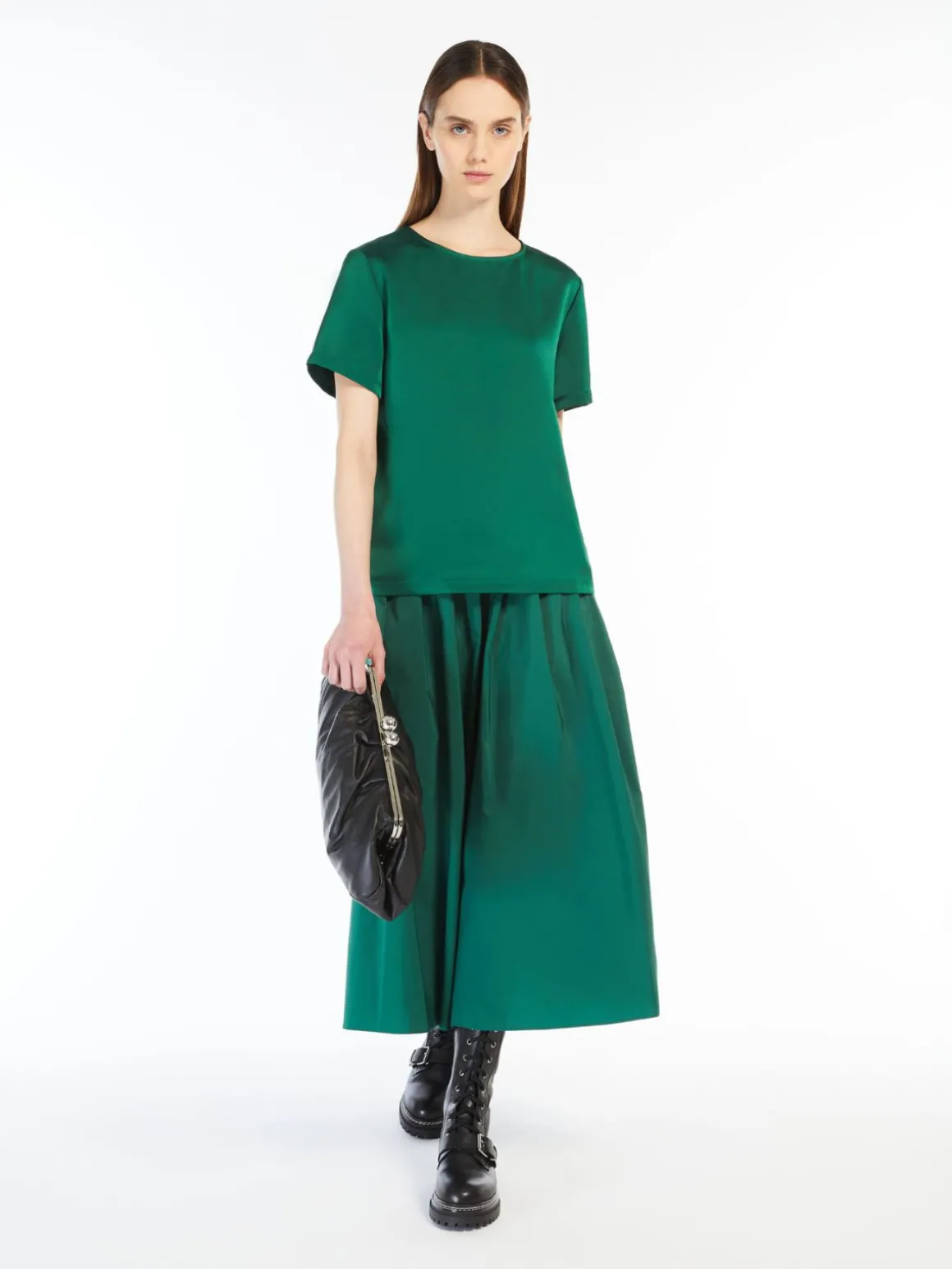 Fashion T-shirt in raso e jersey T-shirt E Top